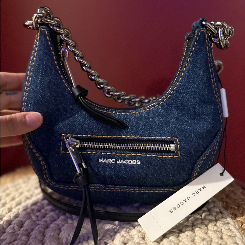 Marc Jacobs Indigo Denim Mini Crescent Bag - Picture 3 of 9